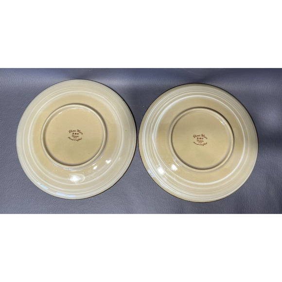 Showa Stone Ware Bamboo Pattern Tea Coffee Cups (2) W/ Saucers (2) Hand Crafted - Picture 4 of 14